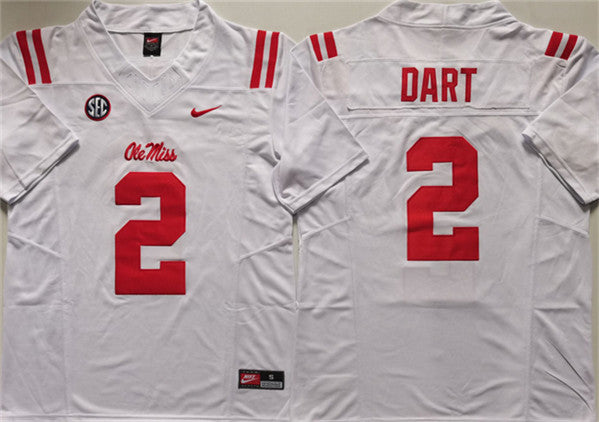 Jaxson Dart Ole Miss Rebels white FUSE jersey