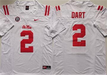 Jaxson Dart Ole Miss Rebels white FUSE jersey