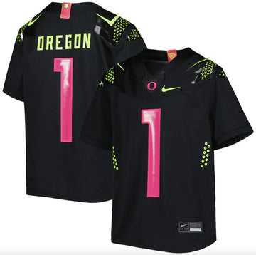 Custom Oregon Ducks pink jersey
