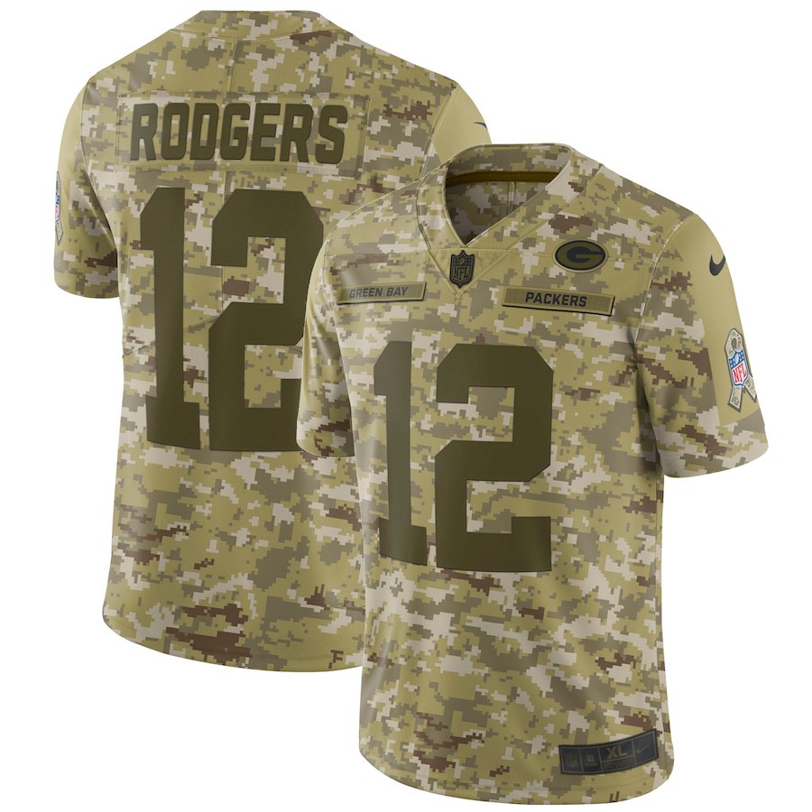 Aaron Rodgers Green Bay Packers camo Salute To Service jersey