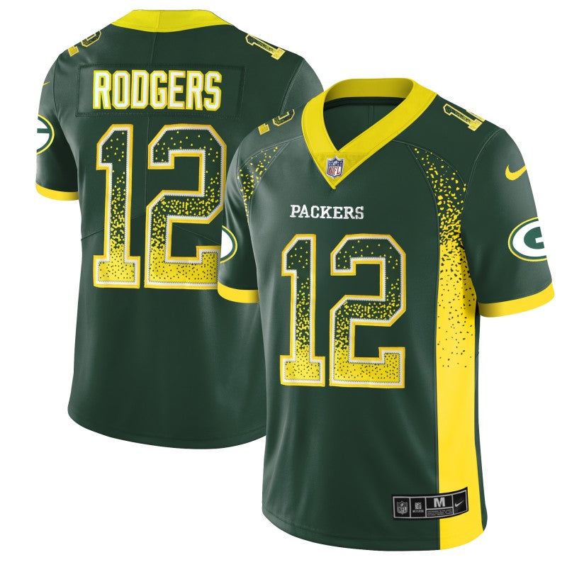 Aaron Rodgers Green Bay Packers green Color Rush jersey