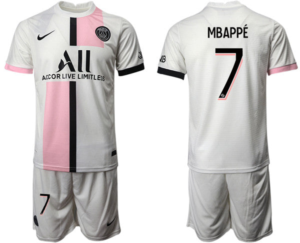 Mbappe Paris Saint-Germain white Away jersey