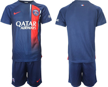 Custom Paris Saint-Germain navy Home jersey