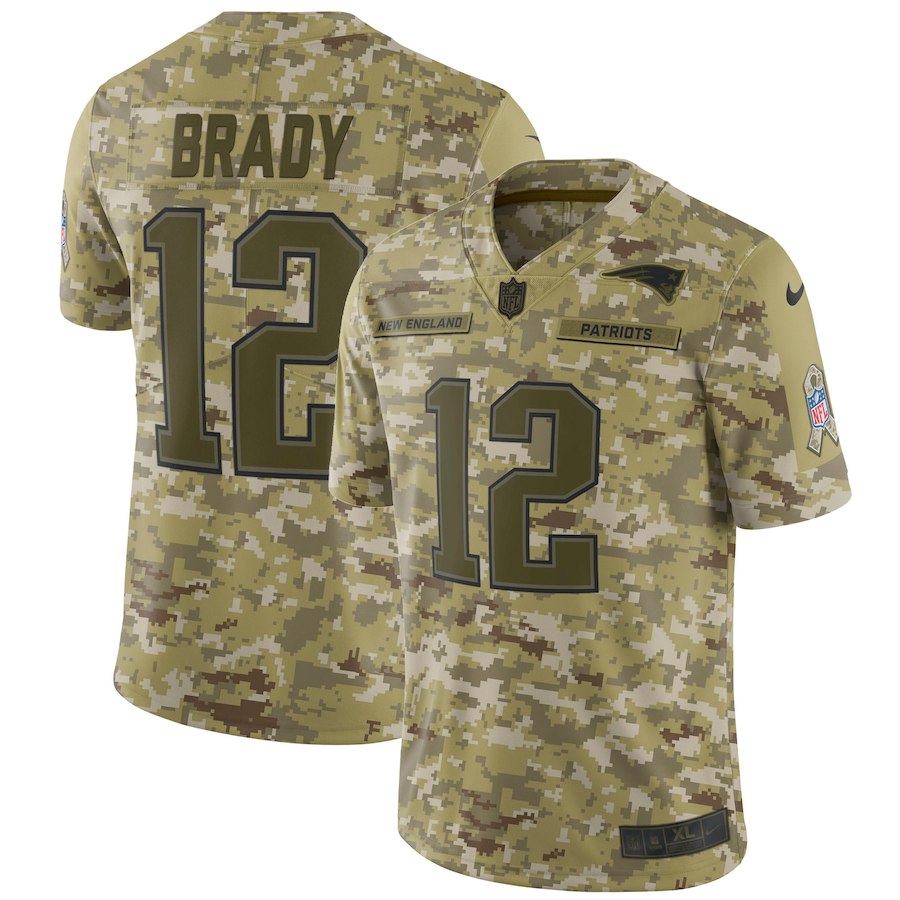 Tom Brady New England Patriots camo Salute To Service jersey