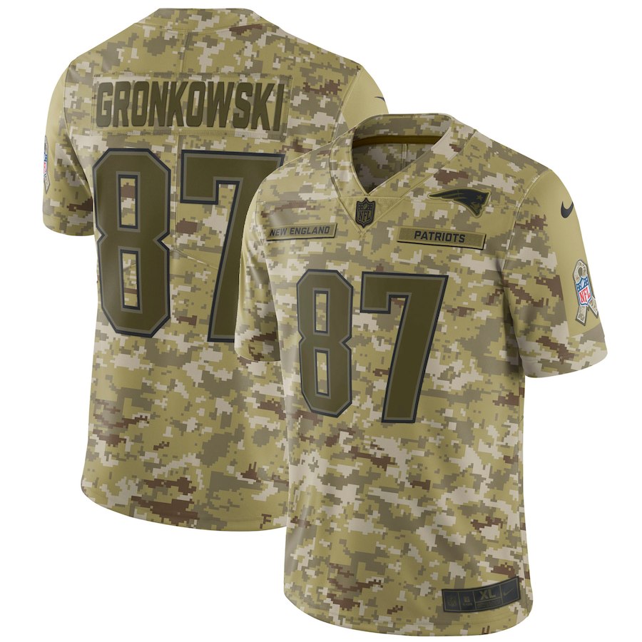 Rob Gronkowski New England Patriots camo Salute To Service jersey