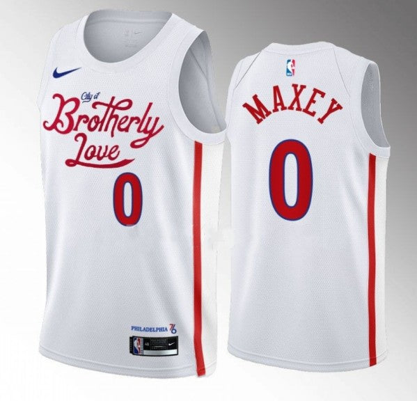 Tyrese Maxey Philadelphia 76ers white City Edition jersey