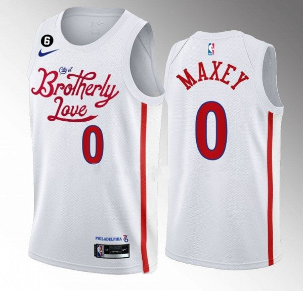 Tyrese Maxey Philadelphia 76ers white City Edition jersey