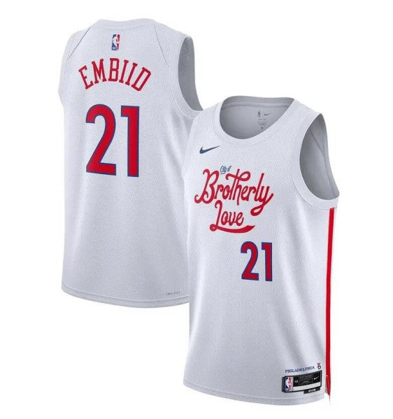 Joel Embiid Philadelphia 76ers white City Edition jersey