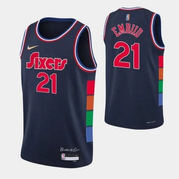 Joel Embiid Philadelphia 76ers navy jersey