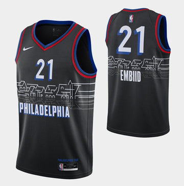 Joel Embiid Philadelphia 76ers black jersey