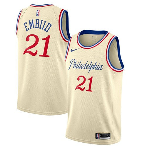 Joel Embiid Philadelphia 76ers cream City Edition jersey