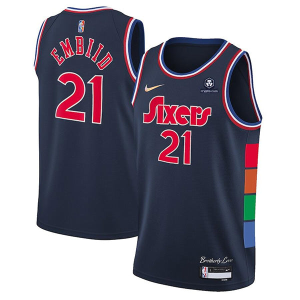 Joel Embiid Philadelphia 76ers navy jersey