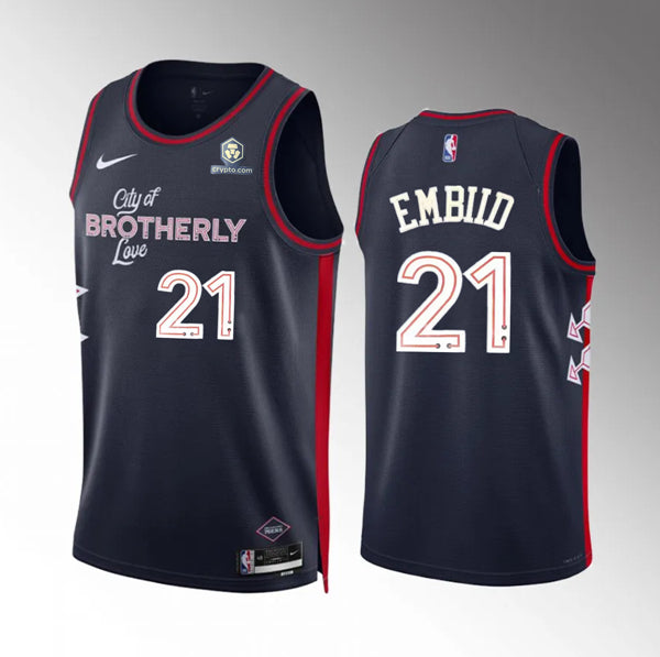 Joel Embiid Philadelphia 76ers navy jersey
