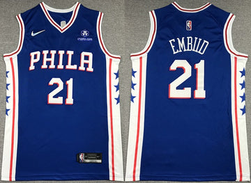 Joel Embiid Philadelphia 76ers royal jersey