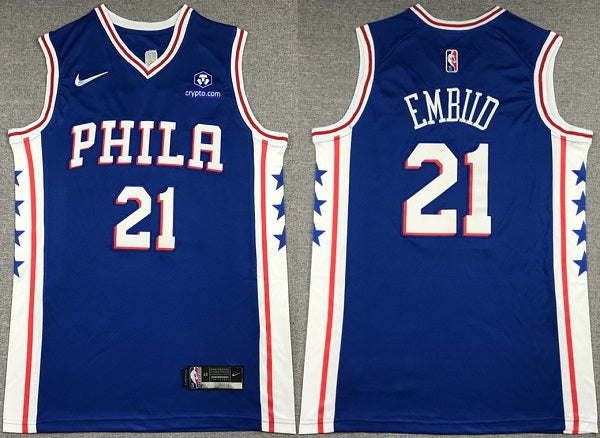 Joel Embiid Philadelphia 76ers royal jersey