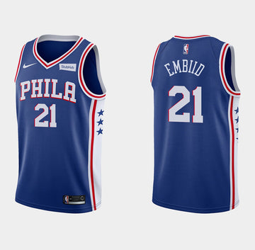 Joel Embiid Philadelphia 76ers royal jersey
