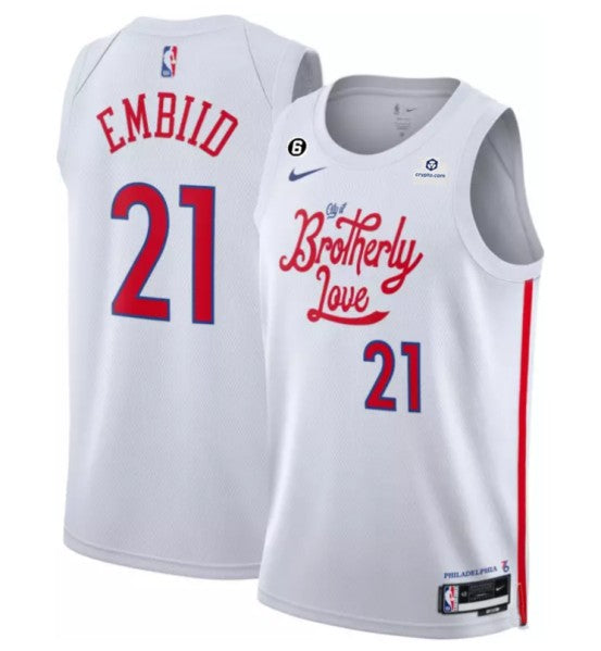 Joel Embiid Philadelphia 76ers white City Edition jersey