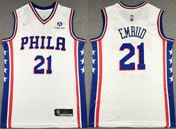 Joel Embiid Philadelphia 76ers white jersey