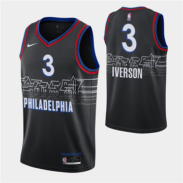 Allen Iverson Philadelphia 76ers black jersey