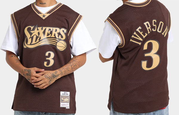 Allen Iverson Philadelphia 76ers brown jersey
