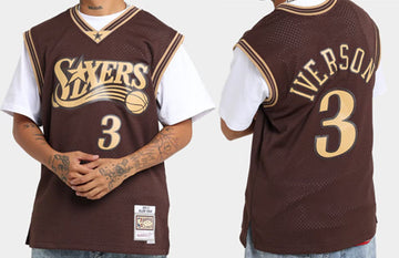 Allen Iverson Philadelphia 76ers brown jersey
