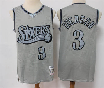 Allen Iverson Philadelphia 76ers grey Throwback jersey