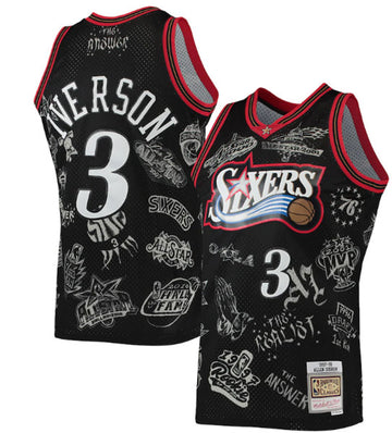 Allen Iverson Philadelphia 76ers black jersey