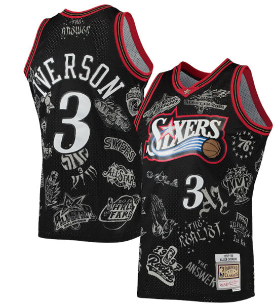 Allen Iverson Philadelphia 76ers black jersey