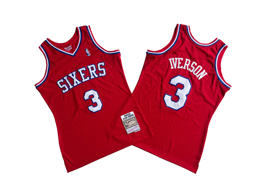 Allen Iverson Philadelphia 76ers red Throwback jersey