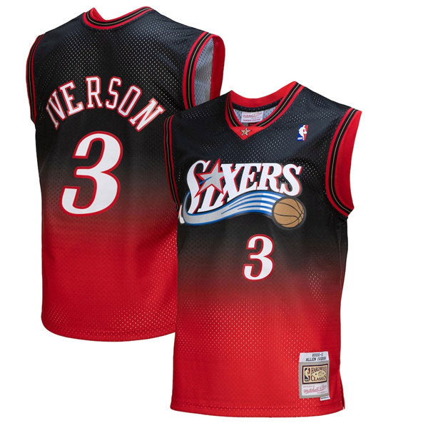 Allen Iverson Philadelphia 76ers red-black jersey