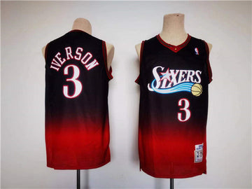 Allen Iverson Philadelphia 76ers red-black Throwback jersey
