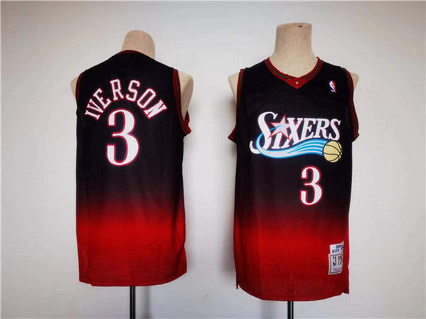 Allen Iverson Philadelphia 76ers red-black Throwback jersey