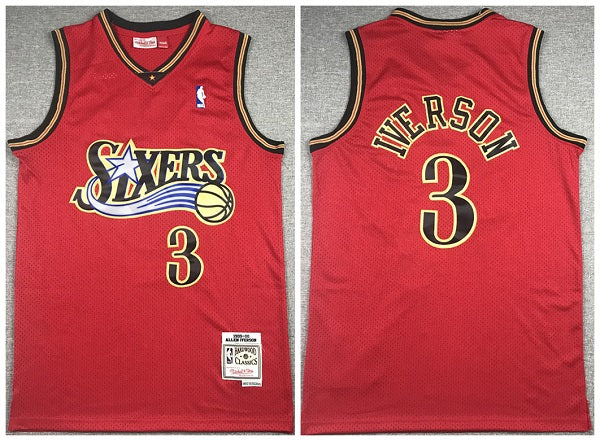 Allen Iverson Philadelphia 76ers red Throwback jersey
