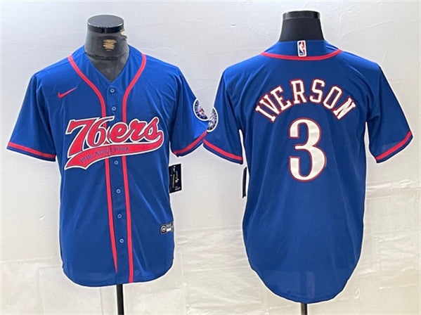 Allen Iverson Philadelphia 76ers royal jersey
