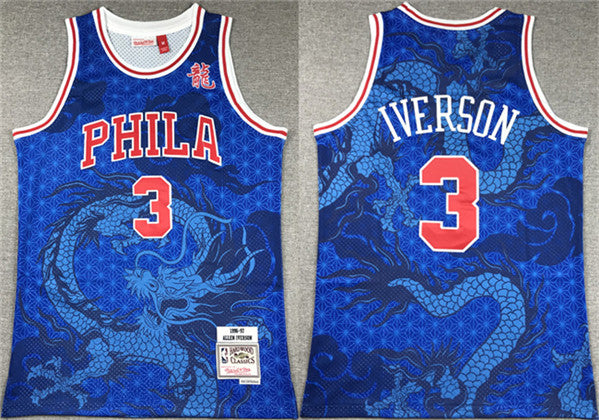 Allen Iverson Philadelphia 76ers royal Throwback jersey