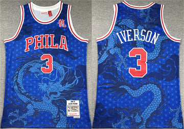 Allen Iverson Philadelphia 76ers royal Throwback jersey