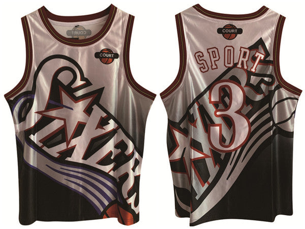 Allen Iverson Philadelphia 76ers white-black jersey