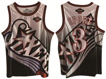 Allen Iverson Philadelphia 76ers white-black jersey