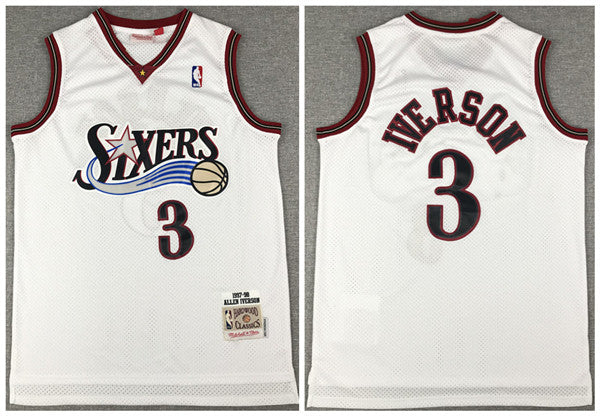 Allen Iverson Philadelphia 76ers white Throwback jersey