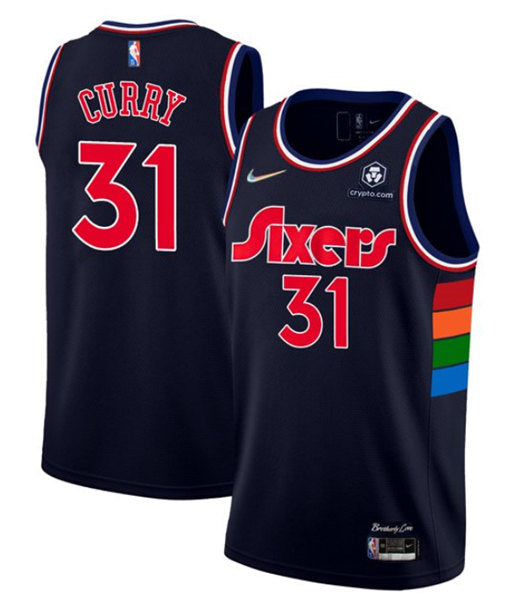 Seth Curry Philadelphia 76ers navy City Edition jersey