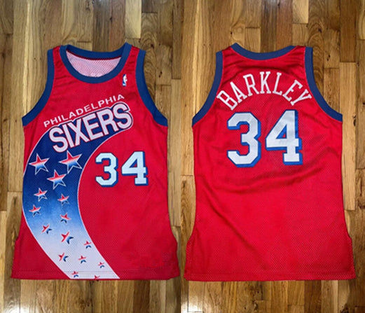 Charles Barkley Philadelphia 76ers red jersey
