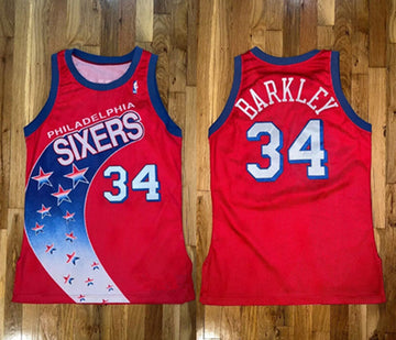 Charles Barkley Philadelphia 76ers red jersey