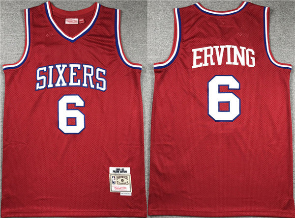 Julius Erving Philadelphia 76ers red Throwback jersey
