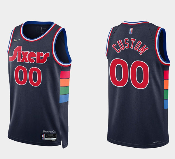 Custom Philadelphia 76ers navy jersey