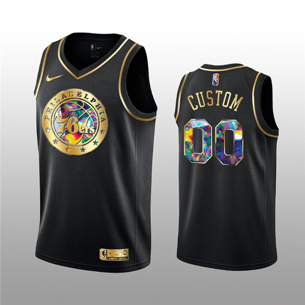 Custom Philadelphia 76ers black jersey