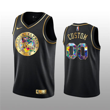 Custom Philadelphia 76ers black jersey