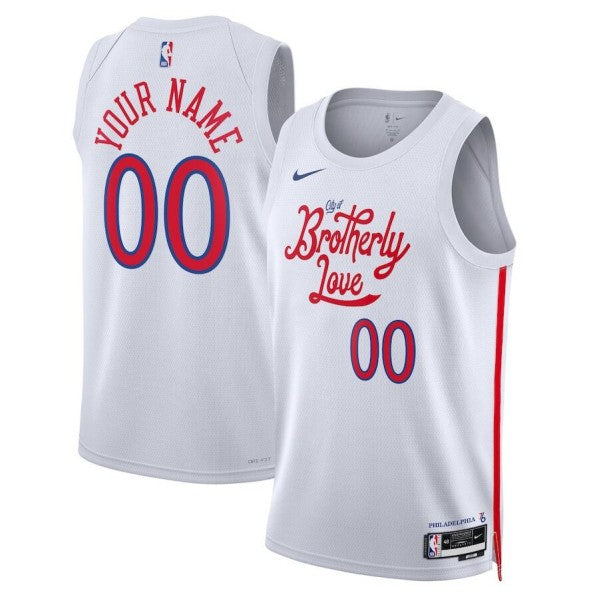 Custom Philadelphia 76ers white City Edition jersey