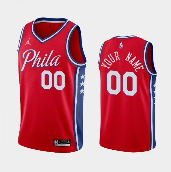 Custom Philadelphia 76ers red jersey