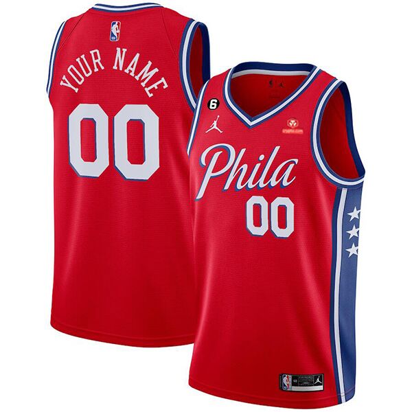 Custom Philadelphia 76ers red jersey