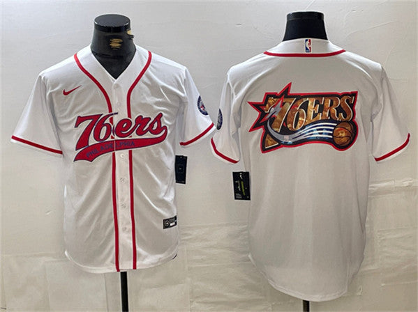 Team Big Logo Philadelphia 76ers white jersey